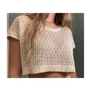 Cream Chrochet Crop Top | TCEC